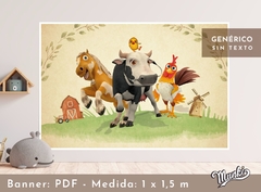 Kit imprimible de la granja de Zenón banner jpg para imprimir y decorar cumpleaños