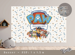 cartel paw patrol patrulla canina banner backdrop printable