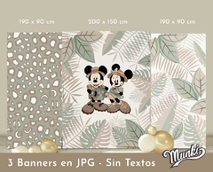 Banner Imprimible Mickey y Minnie Safari para imprimir x 3 diseños JPG Sin Textos - comprar online