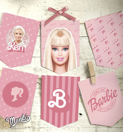 Barbie kit imprimible rosa para decorar cumpleaños de niña