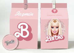 caja milkbox barbie para golosinas de cumpleaños