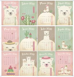 Calendario imprimible 2021 Llamas - online store