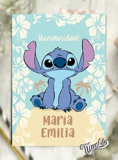 Carteles stitch PDF con textos editables para imprimir y decorar la pared fiesta de cumpleaños personalizado