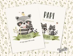 tarjetas para imprimir día del padre bosque mapache descargable para papá