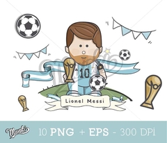 Imágenes PNG y EPS Cliparts de Messi Argentina Mundial - comprar online