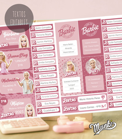 barbie printable back to school label