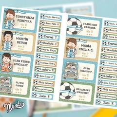 Etiquetas Escolares Argentina Campeón Messi y la Scaloneta PDF con Textos Editable - comprar online