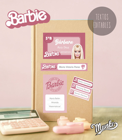 etiquetas escoares de barbie para imprimir