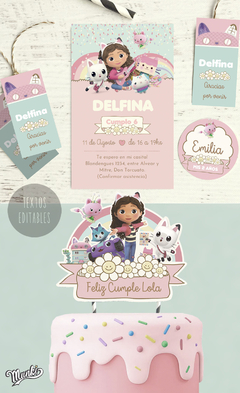 invitación digital gaby la casa de muñecas gabby dollhouse
