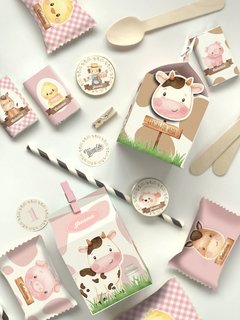 cajitas milkbox para imprimir pdf granja rosa para niñas