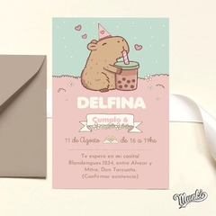 invitación digital para cumpleaños de capibara