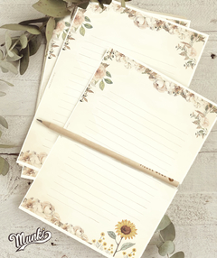 papel de carta flores vintage