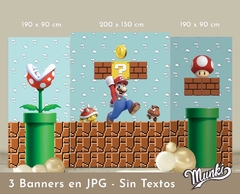 Kit imprimible Mario Bros cartel grande para imprimir y decorar cumpleaños banner con imágenes jpg