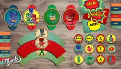 Kit imprimible PJ Mask Héroes en Pijamas PERSONALIZADO en internet