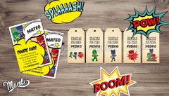 Kit imprimible PJ Mask Héroes en Pijamas PERSONALIZADO - Kits Imprimibles Munki