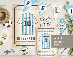 Kit Imprimible Futbol Selección Argentina PERSONALIZADO