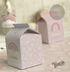 kit imprimible cajas milkbox arcoiris party box rainbow