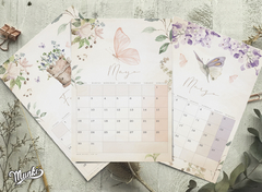 calendarios 2022 mariposas flores kit imprimible