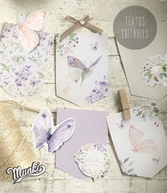 kit imprimible de mariposas lila