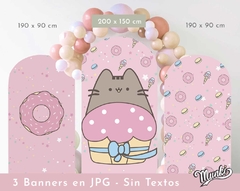 Kit Imprimible Gato Pusheen imágenes grandes JPG para decorar cumpleaños