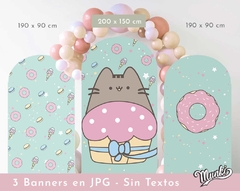 Banner Imprimible Gato Pusheen Safari para imprimir x 3 diseños JPG Sin Textos - comprar online