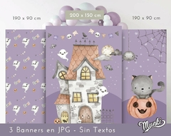 Banner Imprimibles Halloween x 3 diseños JPG Sin Textos