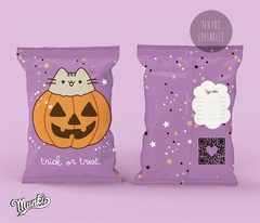 bolsitas chip bag para halloween del gato pusheen kawaii aesthetic