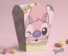 cajas popcorn de stitch para cumpleaños de niña