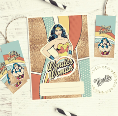Kit Imprimible Wonder Woman genérico para Cumpleaños - Kits Imprimibles Munki