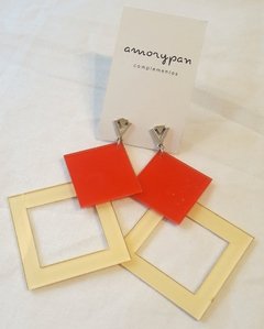 Aros OSLO rojo y marfil