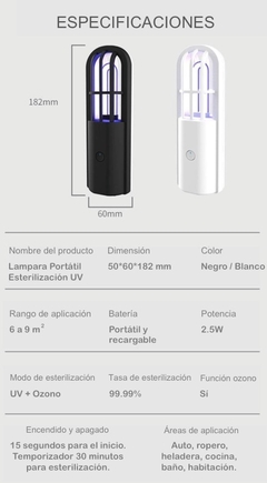 Imagen de Lámpara Portatil UV + Ozono Desinfectante ¡NUEVO!