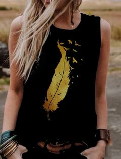 musculosa “Pluma dorada"