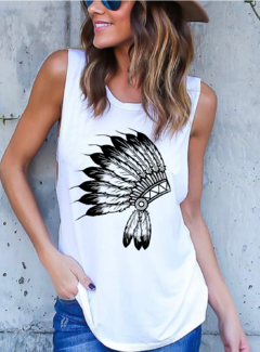 musculosa "Indian feathers"