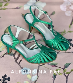 11288 sandalia araña verde - Alfonsina Fal