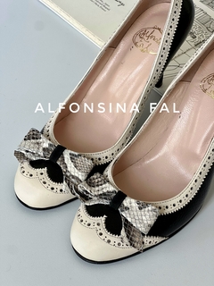 zapato noel boa negro - Alfonsina Fal