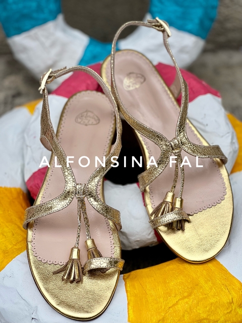 Sandali flat sale oro