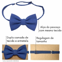 Imagem do Gravata Borboleta Linho Mescla Azul Marinho