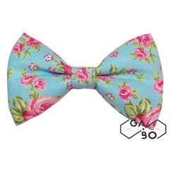 Gravata Borboleta Floral Azul Tiffany - comprar online