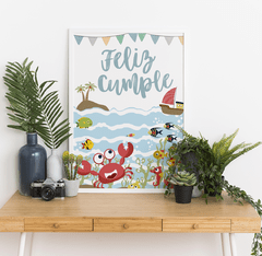 Cartel de Bienvenida Bajo del mar Imprimible - comprar online