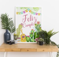 Cartel de Bienvenida Love Cactus imprimible - comprar online