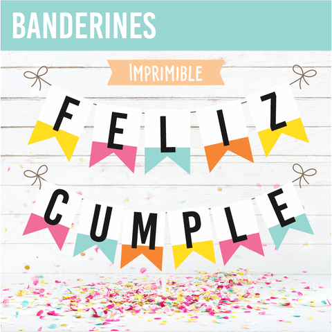 Banderin Rosa y Dorado Imprimible  Imprimibles gratis cumpleaños,  Banderines feliz cumpleaños, Imprimibles feliz cumpleaños