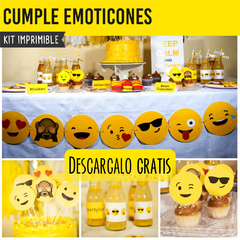 KIT IMPRIMIBLE - CUMPLE EMOTICONES -