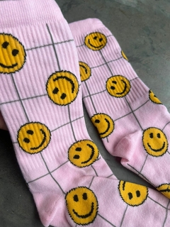 MEDIAS FULL SMILE GRID ROSA - comprar online