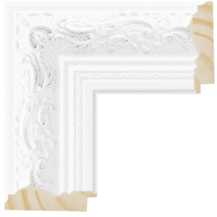Moldura Entalhada de Madeira - Moldura Branca Clássica - Quadro Decorativo