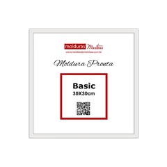 Moldura Pronta Basic 30x30cm Branco - Premium