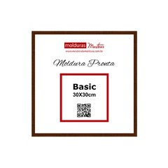 Moldura Pronta Basic 30x30cm Madeira c/Vidro Anti Reflexo - Premium