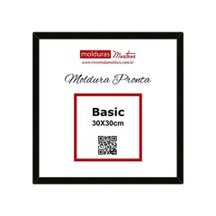 Moldura Pronta Basic 30x30cm Preto - Premium