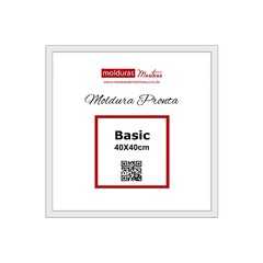 Moldura Pronta Basic 40x40cm Branco - Premium