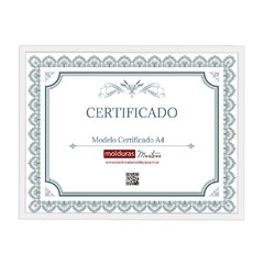 Porta Certificado A4 Branco c/Vidro Anti Reflexo - Premium