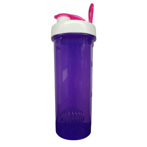 SHAKER DESING VIOLETA CON TAPA BLANCA Y AGARRE ROSA